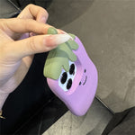 For iPhone 15 Pro Case Cartoon Smile Eggplant Soft Silicone Phone Cover