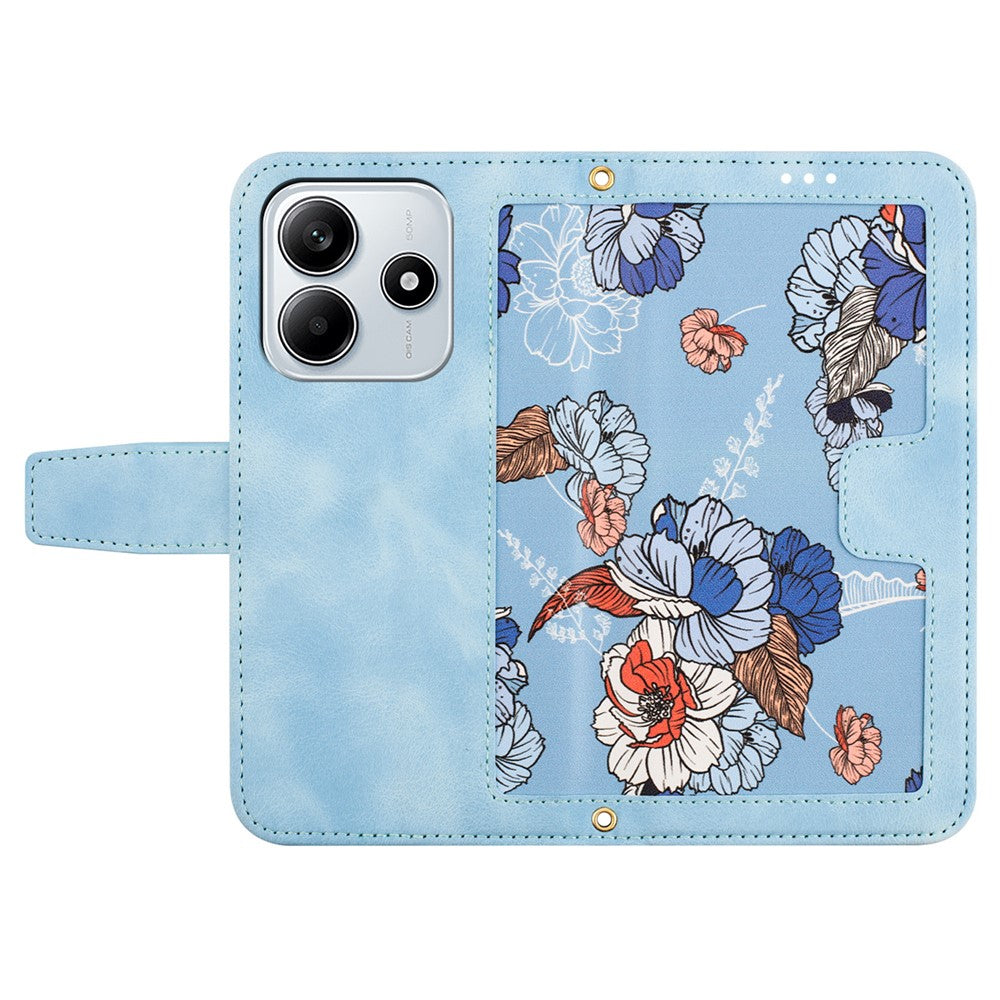 For Xiaomi Redmi Note 14 5G Case PU Leather Floral Phone Cover with Card Slots