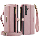 CASEME For Samsung Galaxy S24+ Case  C39 RFID Blocking Zipper Wallet Stand Leather Cover with Strap