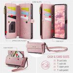 CASEME For Samsung Galaxy S24+ Case  C39 RFID Blocking Zipper Wallet Stand Leather Cover with Strap