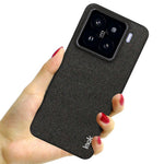 IMAK Ruiyi Series for Xiaomi 15 / 15 Custom Edition Case Fabric Texture Leather+PC Phone Back Cover