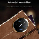 For Huawei Mate X6 Case Leather Protective Cover with Smart Window Auto Wake Up