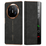 For Huawei Mate X6 Case Leather Protective Cover with Smart Window Auto Wake Up