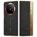 For Huawei Mate X6 Case Leather Protective Cover with Smart Window Auto Wake Up