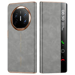 For Huawei Mate X6 Case Leather Protective Cover with Smart Window Auto Wake Up