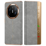 For Huawei Mate X6 Case Leather Protective Cover with Smart Window Auto Wake Up