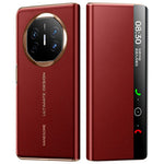 For Huawei Mate X6 Case View Window Auto Wake / Sleep Leather Flip Phone Cover Litchi Texture