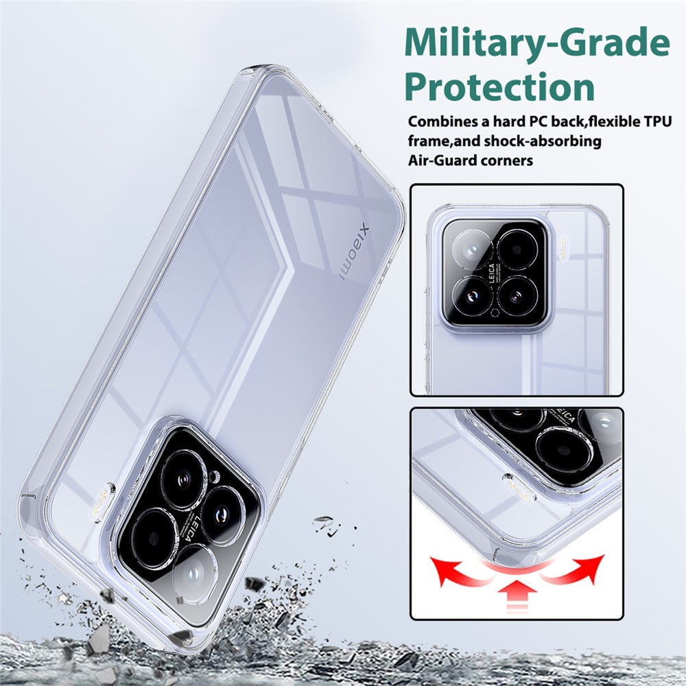 For Xiaomi 15 Clear Phone Case TPU+Acrylic Shockproof Phone Back Cover