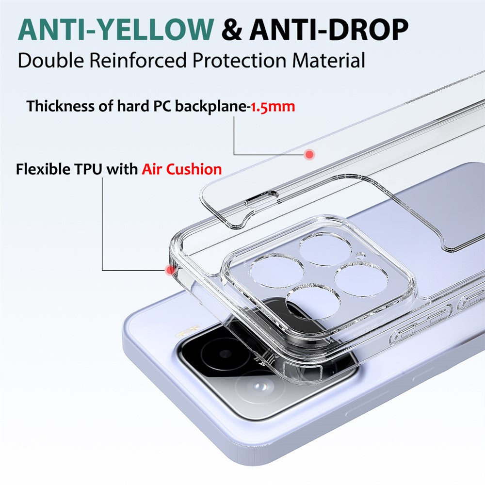 For Xiaomi 15 Clear Phone Case TPU+Acrylic Shockproof Phone Back Cover