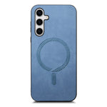 For Samsung Galaxy S25 Leather Back Magnetic Case Skin-touch Phone Cover