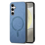 For Samsung Galaxy S25 Leather Back Magnetic Case Skin-touch Phone Cover