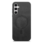 For Samsung Galaxy S25 Leather Back Magnetic Case Skin-touch Phone Cover
