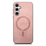 For Samsung Galaxy S25+ Leather Back Magnetic Case Skin-touch Phone Cover