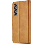 LC.IMEEKE For Samsung Galaxy S25 Case Calf Texture PU Leather Stand Wallet Phone Cover