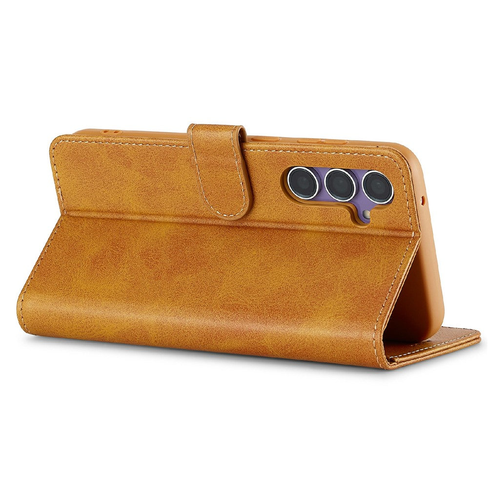 LC.IMEEKE For Samsung Galaxy S25 Case Calf Texture PU Leather Stand Wallet Phone Cover