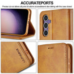 LC.IMEEKE For Samsung Galaxy S25 Case Calf Texture PU Leather Stand Wallet Phone Cover