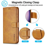 LC.IMEEKE For Samsung Galaxy S25 Case Calf Texture PU Leather Stand Wallet Phone Cover