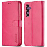 LC.IMEEKE For Samsung Galaxy S25 Case Calf Texture PU Leather Stand Wallet Phone Cover