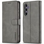 LC.IMEEKE For Samsung Galaxy S25 Case Calf Texture PU Leather Stand Wallet Phone Cover