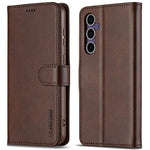 LC.IMEEKE For Samsung Galaxy S25 Case Calf Texture PU Leather Stand Wallet Phone Cover