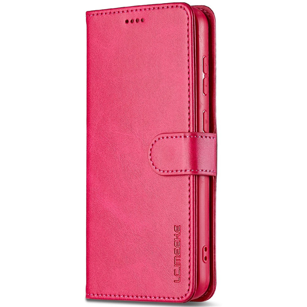 LC.IMEEKE For Samsung Galaxy S25+ Case Calf Texture PU Leather Stand Wallet Phone Cover