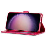 LC.IMEEKE For Samsung Galaxy S25+ Case Calf Texture PU Leather Stand Wallet Phone Cover