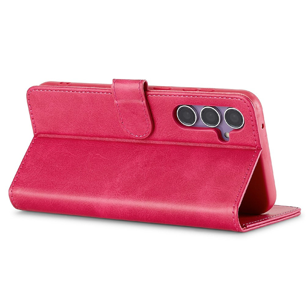 LC.IMEEKE For Samsung Galaxy S25+ Case Calf Texture PU Leather Stand Wallet Phone Cover