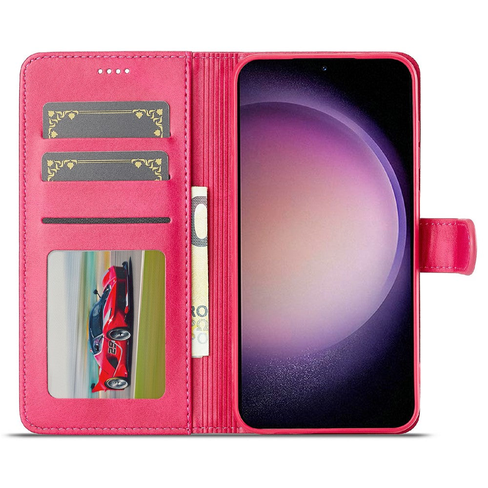 LC.IMEEKE For Samsung Galaxy S25+ Case Calf Texture PU Leather Stand Wallet Phone Cover