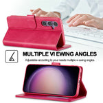 LC.IMEEKE For Samsung Galaxy S25+ Case Calf Texture PU Leather Stand Wallet Phone Cover