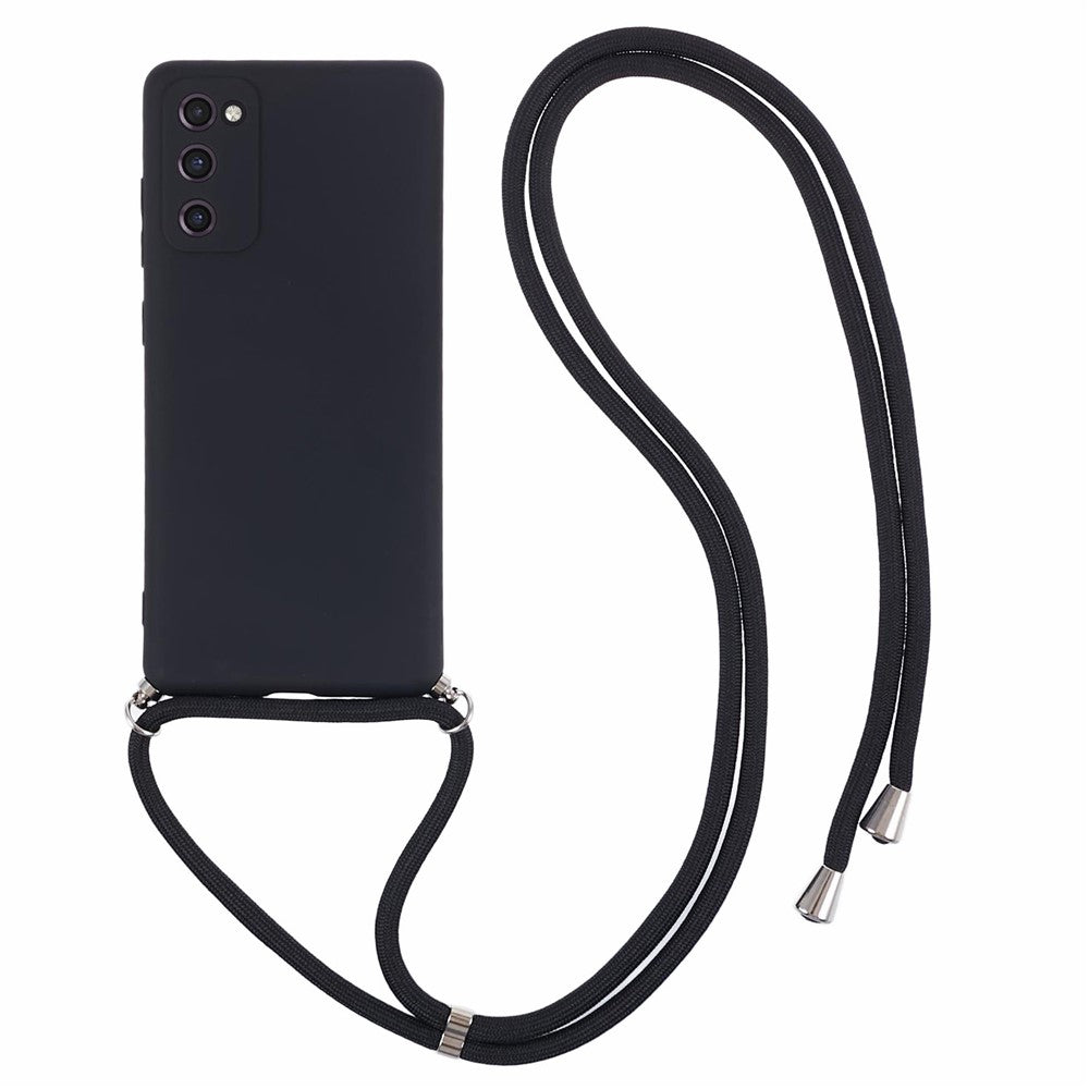 For Samsung Galaxy S20 4G / 5G Crossbody Case Flexible TPU Fiber Lining Anti-Shock Phone Cover