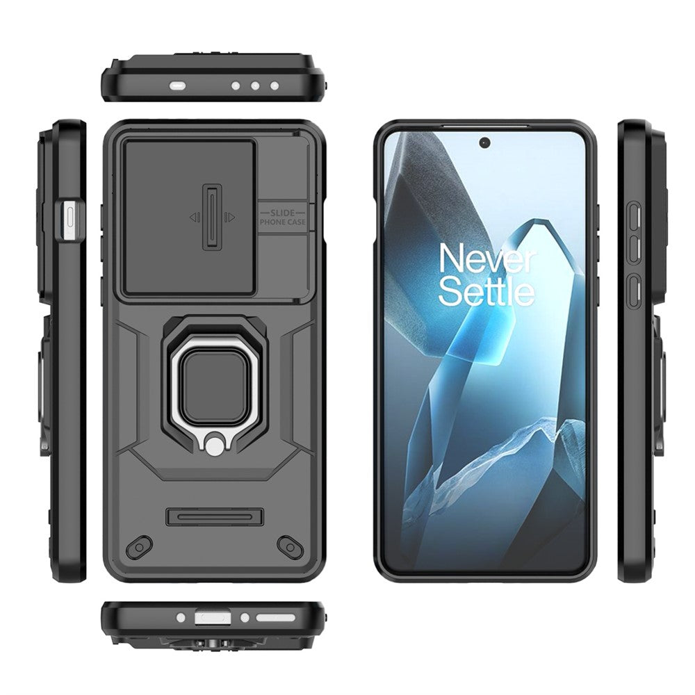Til OnePlus 13 Cover PC+TPU Kickstand Telefonbeskytter med Linsecover