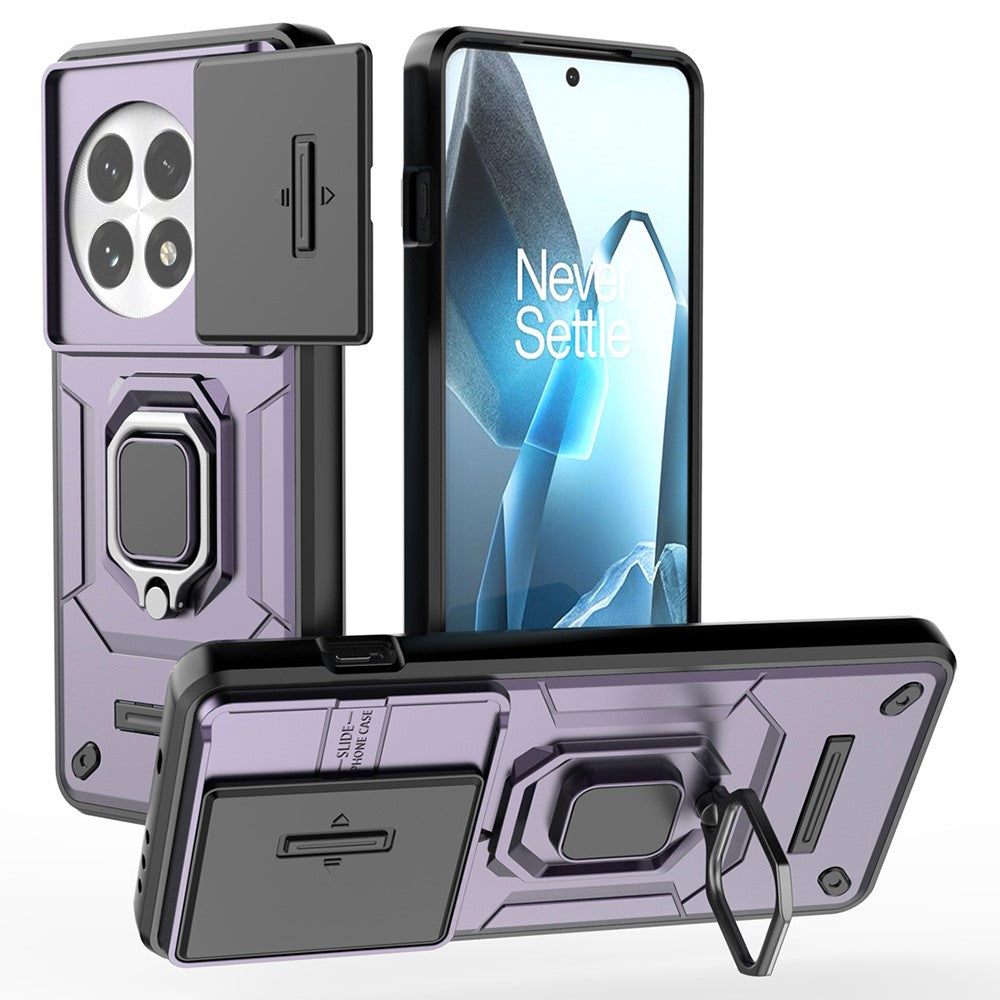 Til OnePlus 13 Cover PC+TPU Kickstand Telefonbeskytter med Linsecover