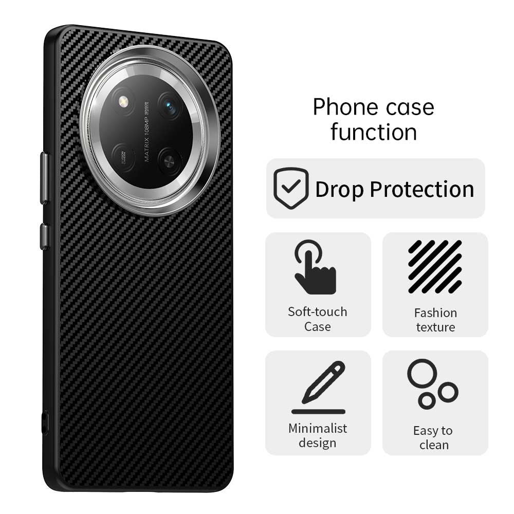 For Honor X60 Pro 5G / X9c 5G / Magic7 Lite 5G Case Cell Phone Hybrid Back Cover Carbon Fiber Texture