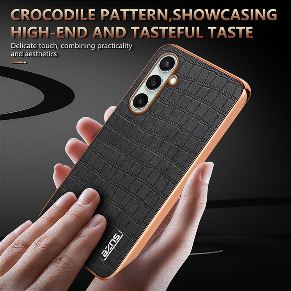 AZNS For Samsung Galaxy A36 5G Case Electroplating Crocodile Texture PU+TPU Phone Cover