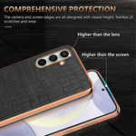 AZNS For Samsung Galaxy A36 5G Case Electroplating Crocodile Texture PU+TPU Phone Cover