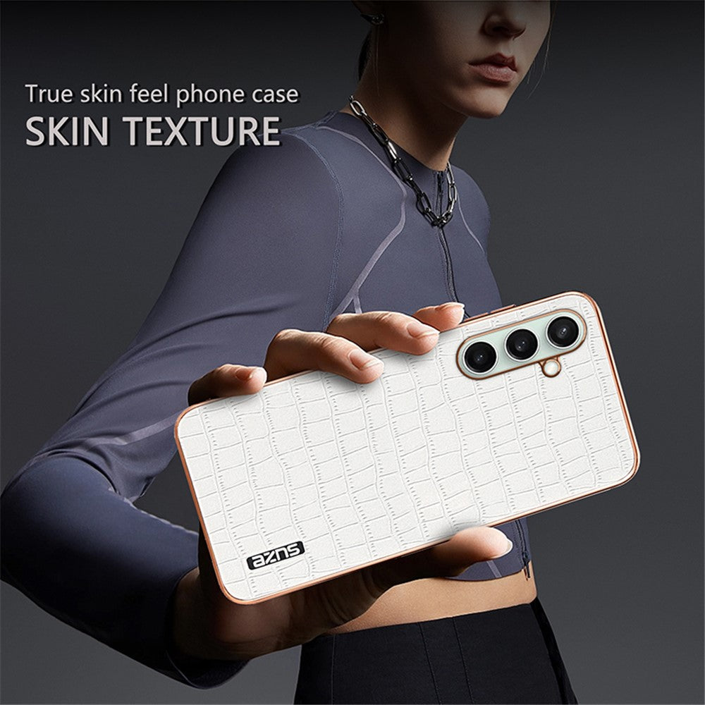 AZNS For Samsung Galaxy A36 5G Case Electroplating Crocodile Texture PU+TPU Phone Cover