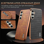 AZNS For Samsung Galaxy A36 5G Case Electroplating Crocodile Texture PU+TPU Phone Cover