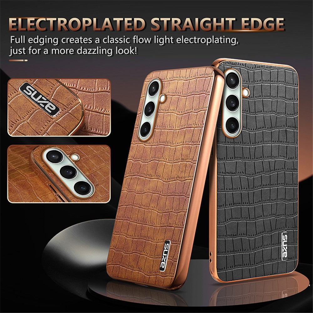 AZNS For Samsung Galaxy A36 5G Case Electroplating Crocodile Texture PU+TPU Phone Cover