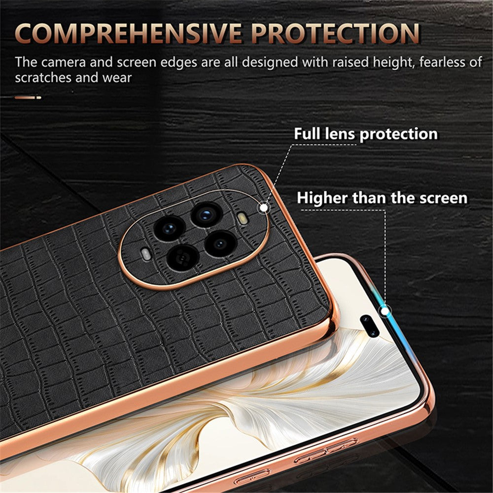 AZNS För Huawei Nova 13 Pro 5G Skal Elektroplätering Krokodilstruktur PU+TPU mobilskal