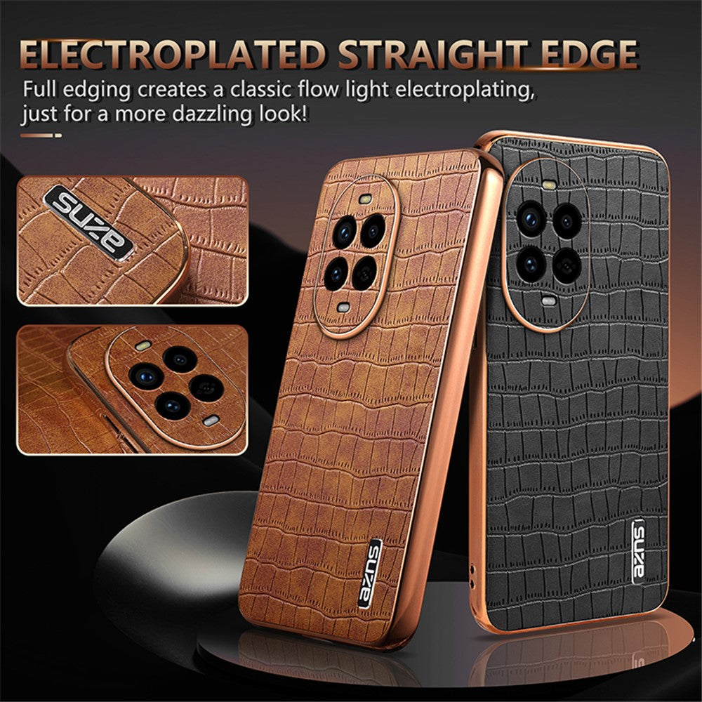AZNS For Huawei nova 13 Pro 5G Case Electroplating Crocodile Texture PU+TPU Phone Cover