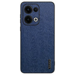 For Oppo Reno13 5G (Global) Case Wood Texture PU Leather Coated PC+TPU Phone Cover