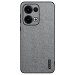 For Oppo Reno13 5G (Global) Case Wood Texture PU Leather Coated PC+TPU Phone Cover