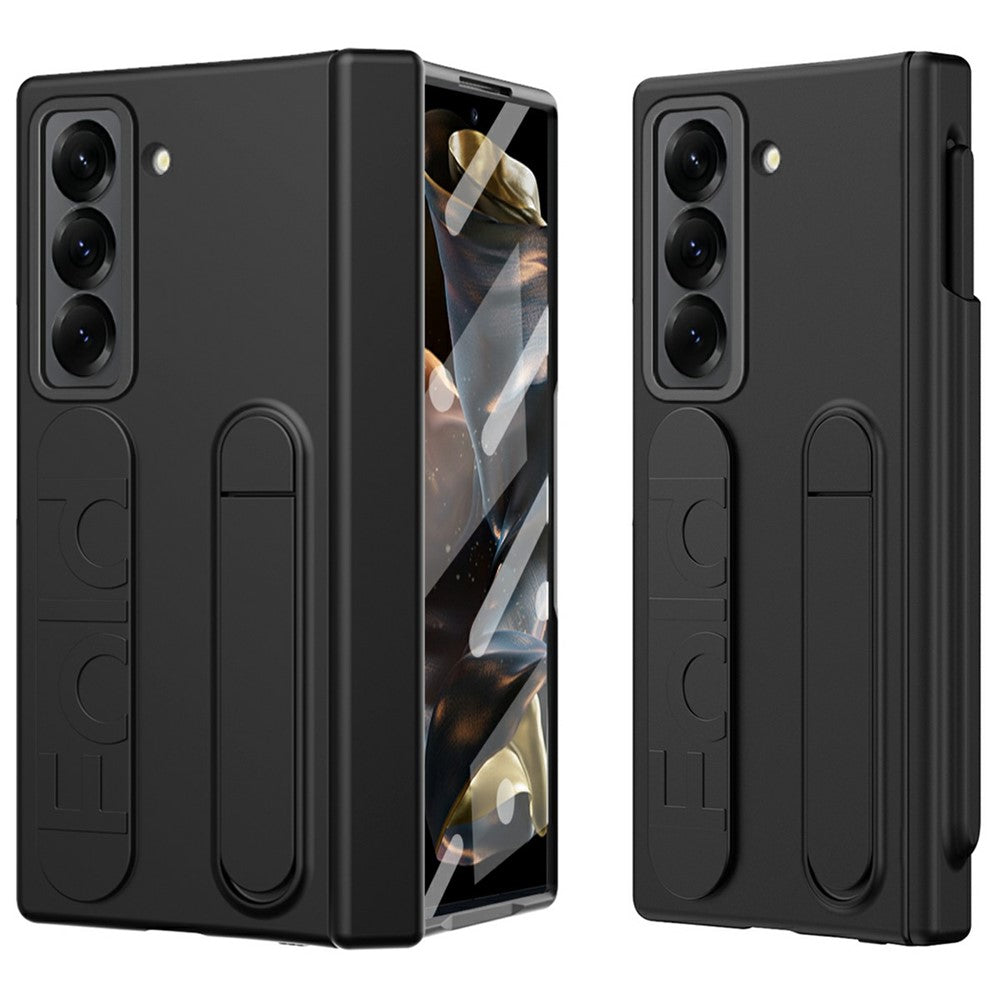 Til Samsung Galaxy Z Fold Special Cover Støtteben Håndledsrem PC Telefoncover med hærdet glasfilm