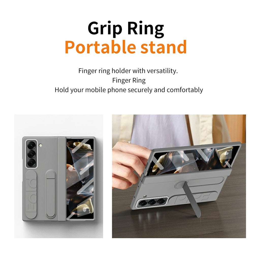 Til Samsung Galaxy Z Fold Special Cover Støtteben Håndledsrem PC Telefoncover med hærdet glasfilm