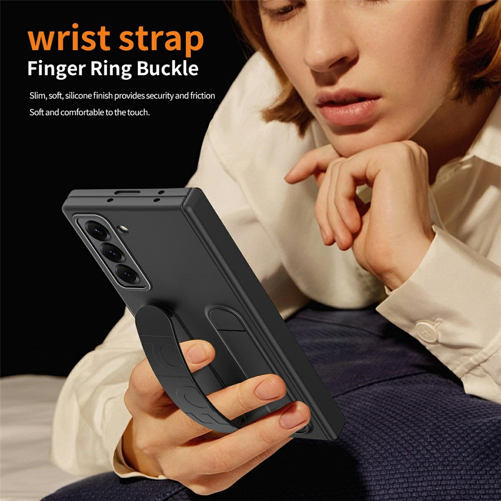 Til Samsung Galaxy Z Fold Special Cover Støtteben Håndledsrem PC Telefoncover med hærdet glasfilm
