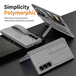 Til Samsung Galaxy Z Fold Special Cover Støtteben Håndledsrem PC Telefoncover med hærdet glasfilm