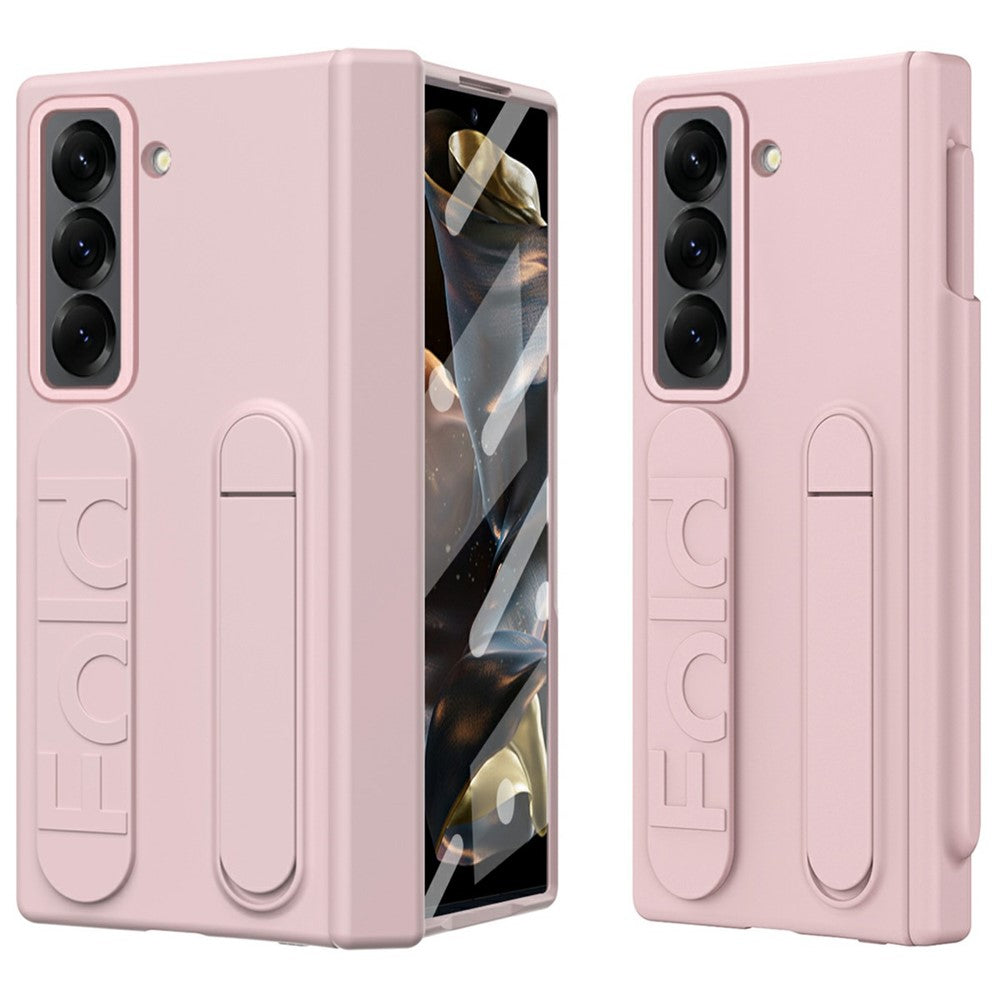 Til Samsung Galaxy Z Fold Special Cover Støtteben Håndledsrem PC Telefoncover med hærdet glasfilm