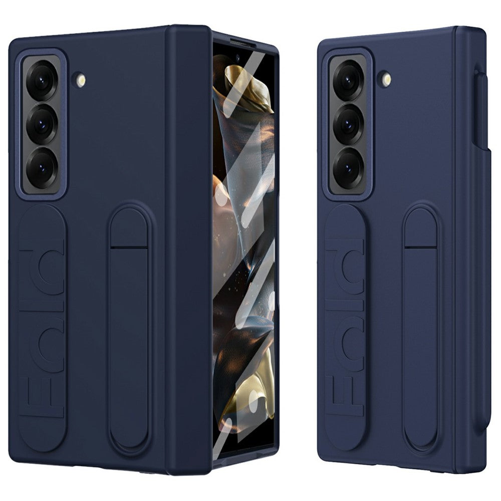 Til Samsung Galaxy Z Fold Special Cover Støtteben Håndledsrem PC Telefoncover med hærdet glasfilm