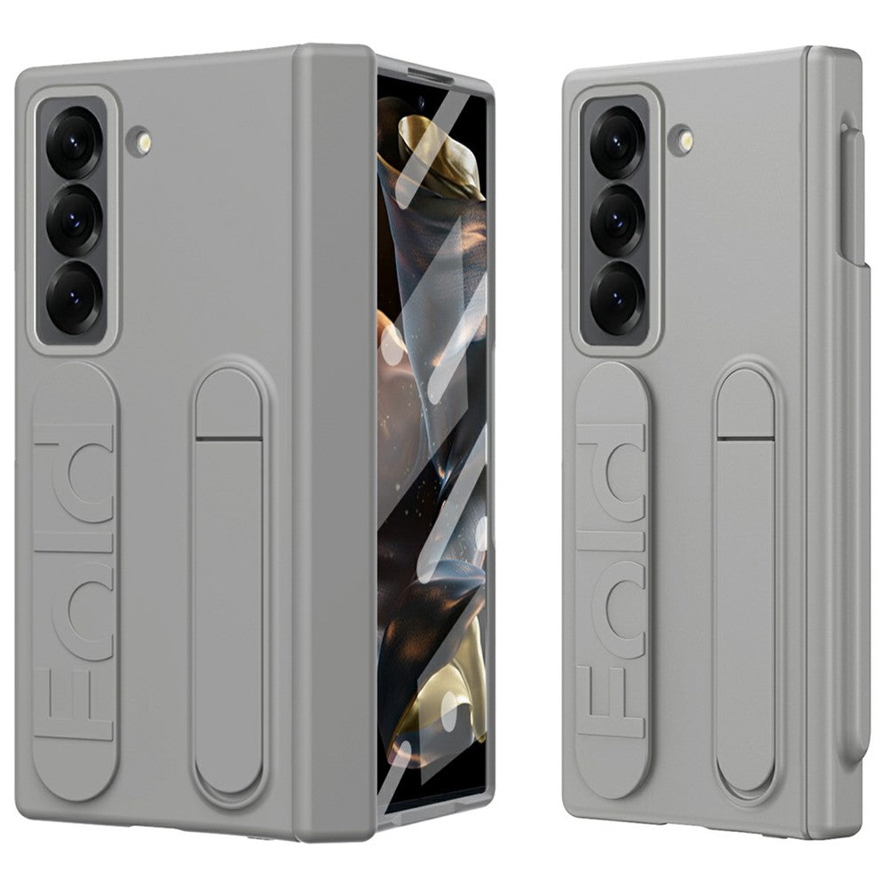 Til Samsung Galaxy Z Fold Special Cover Støtteben Håndledsrem PC Telefoncover med hærdet glasfilm
