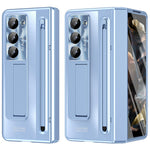 Til Samsung Galaxy Z Fold Special Cover Kickstand Hængsel PC Telefon Cover med Hærdet Glas Film, Stylus